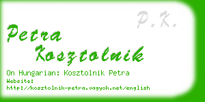 petra kosztolnik business card